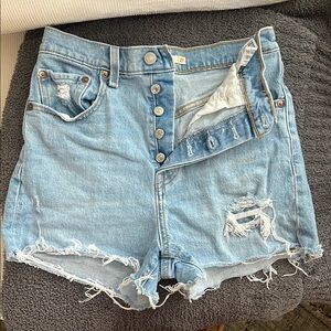 Levi's Blue Jean Shorts Distressed Vintage Style